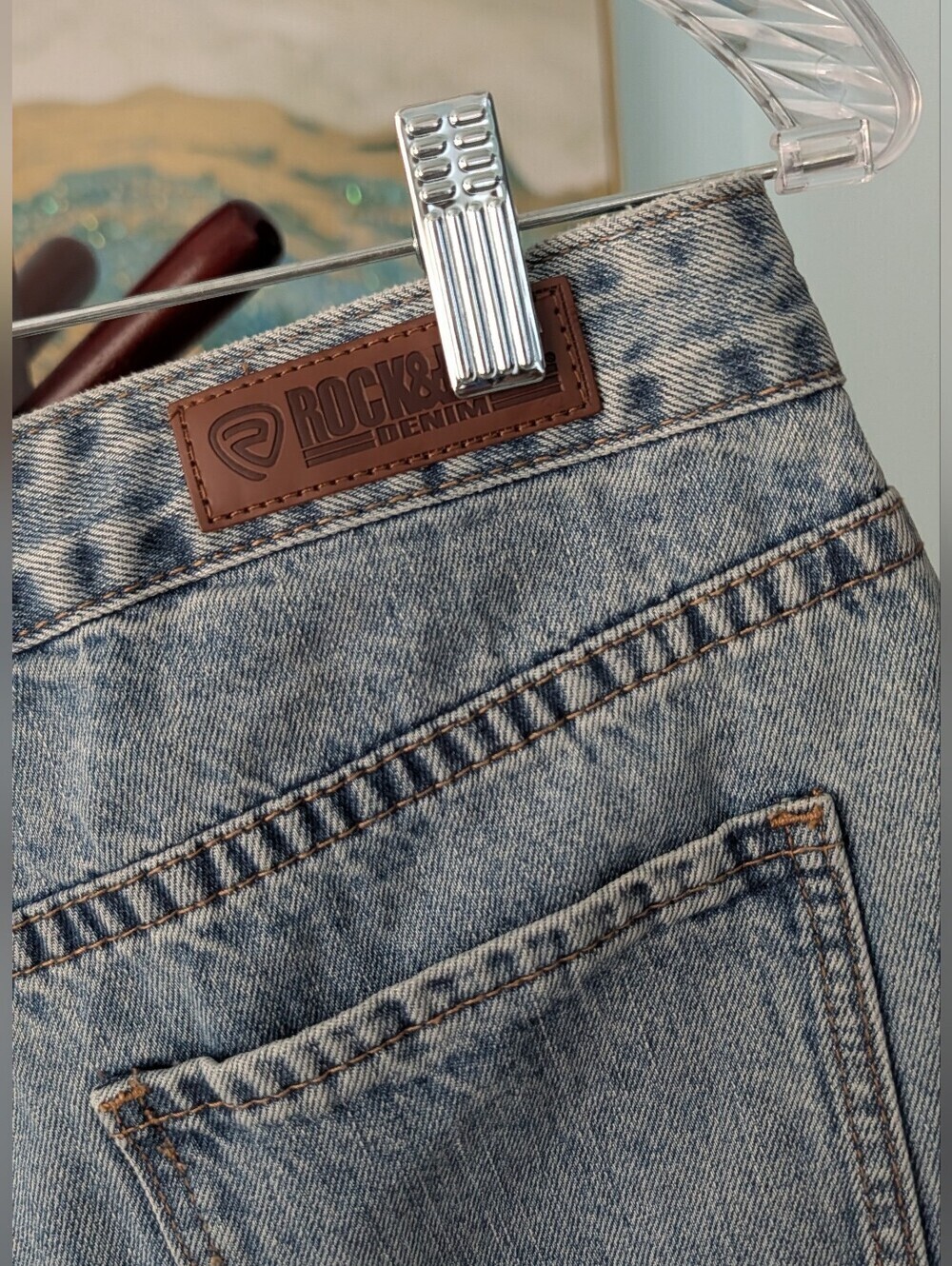 NWT Rock&Roll Denim Vintage-Inspired High Rise Skort With Silver Buckle Sz 31 - Picture 6 of 16